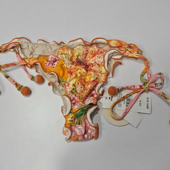 Pq Swim Embroidered Lettuce Edge Bikini Bottom - Picture 7 of 12